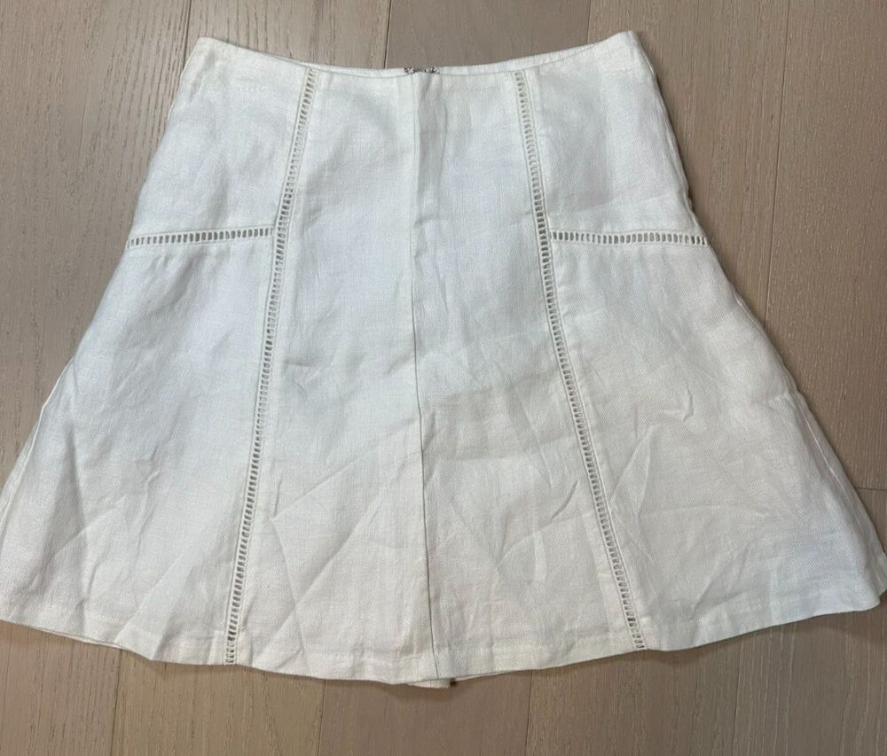 Loft Linen Skirt Effortless Chic Flared Euro Summer Coastal Vacation Staple XS/S
